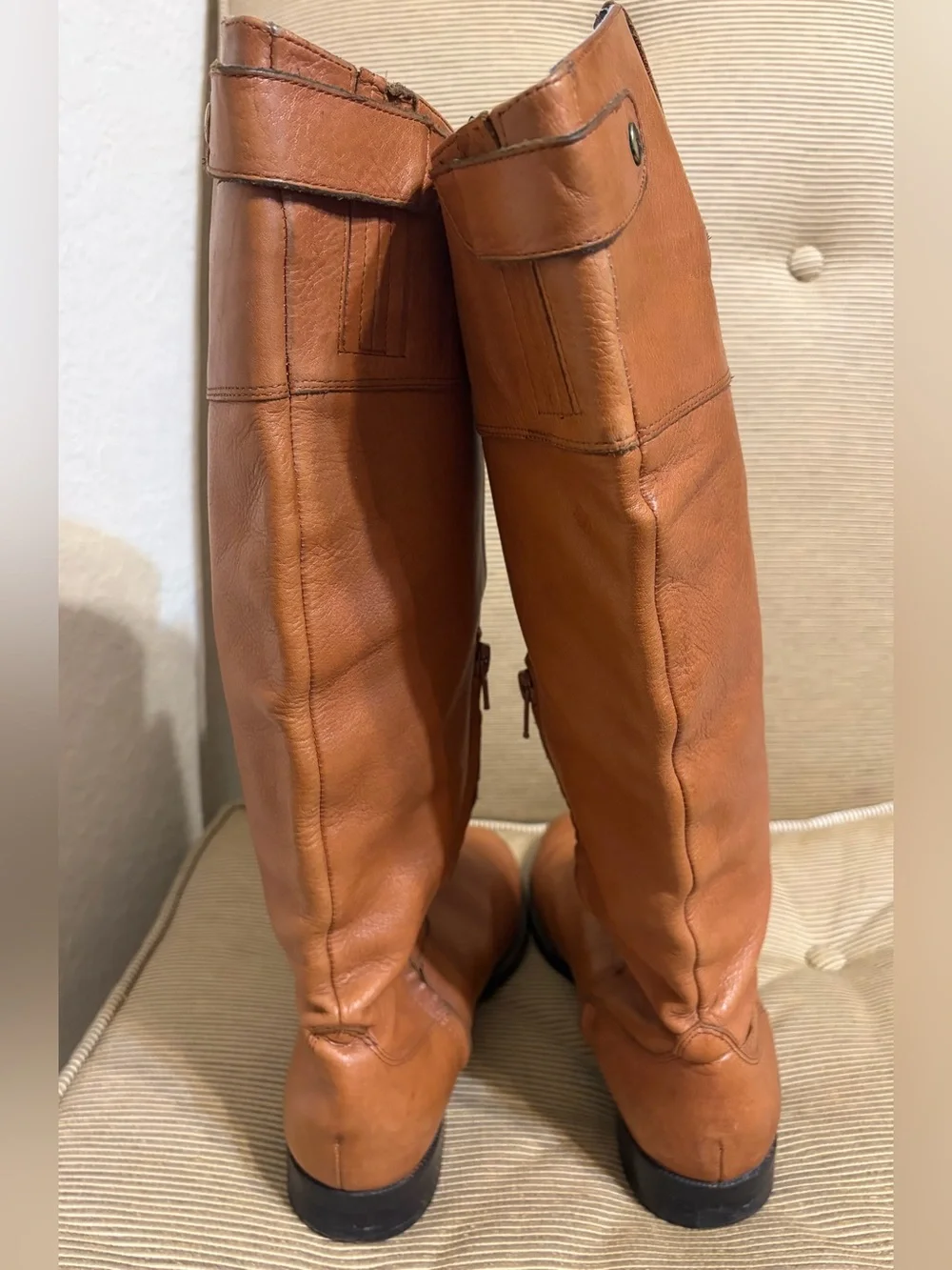 Lauren Ralph Lauren Jenessa Women's Leather Riding Boots, Deep Saddle Tan - Sz 9